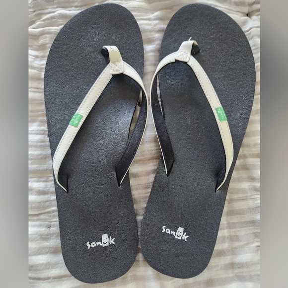 Sanuk Womens White Yoga Mat Sandal Flip Flops Size 8 - Picture 1 of 6